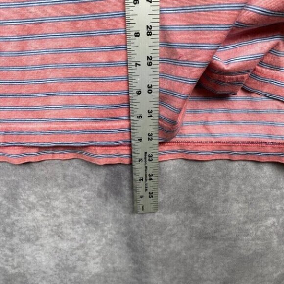 Peter Millar Polo Shirt Mens XL Pink Blue Striped Preppy Golf Casual S/S - Picture 6 of 11